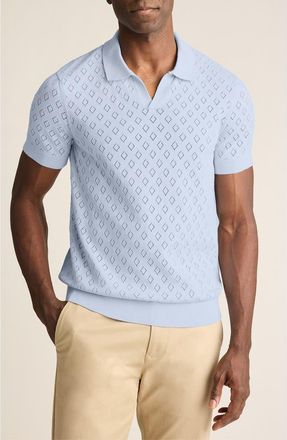 Bonobos Johnny Collar Pointelle Knit Polo in Baby Blue at Nordstrom Rack, Size Xx-Large