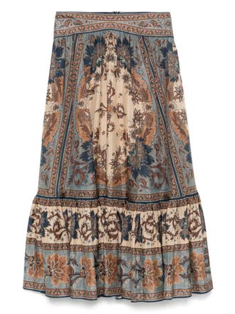 Zimmermann Ascension Silk Midi Skirt