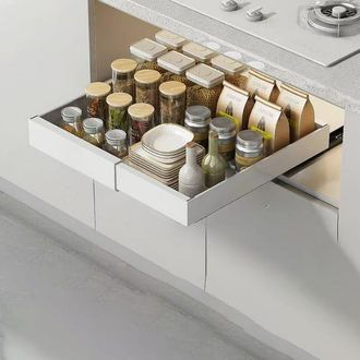 OEM Estante Extensible Para Caj&oacute;n De Cocina, Blanco (32-52 Cm). Estante Extensible Para Almacenamiento En La Cocina, Cesta Deslizante Para Platos