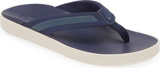 Olukai Leeward Flip Flop in Navy /Navy at Nordstrom, Size 12