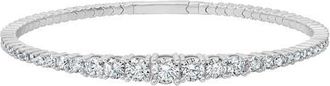 Crislu Graduated Round Cubic Zirconia Flex Bracelet in Pure Platinum/Clear Stone at Nordstrom, Size Medium