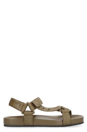 Bottega Veneta Green Woven Trip Sandals