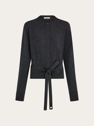Ferragamo Women Cardigan with ribbon detail Grey