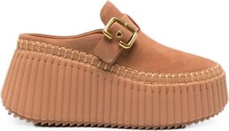 Chlo&eacute; Wedge Sandalen - Dames - Sleehakken - Bruin - 41 EU - Schoenen
