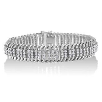 House of Brilliance 14K White Gold 5.0Cttw Diamond S Wave Serpentine Tennis Bracelet at Nordstrom