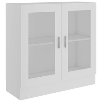 vidaXL Vitrina De Madera Contrachapada Blanco 82,5x30,5x80 Cm Vidaxl