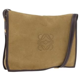 Loewe Pre-owned Suede Shoulder Bag - Dames - Vintage Handtas - Bruin - ONE Size - Leer - Vintage
