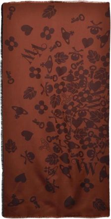 Vivienne Westwood Accessoires, Dames, Bruin, ONE Size, Katoen, Icons Scarf