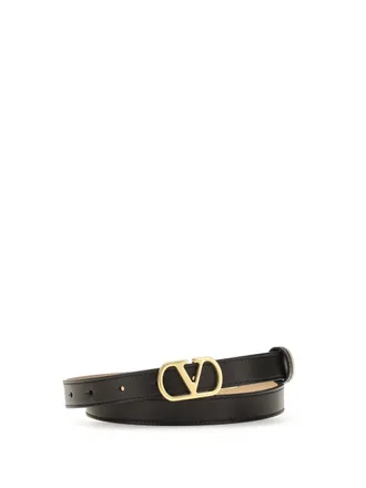 Valentino Garavani Reversible Smooth Leather Belt - Black