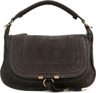 Chlo&eacute; Dark Brown Suede Small Marcie Shoulder Bag