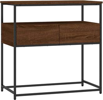 vidaXL Vidaxl - Mesa Consola Madera De Ingenier&iacute;a Marr&oacute;n Roble 75x40x75 Cm