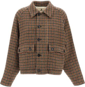 Barena Aria Multicoloured Check Melton Wool-Blend Jacket