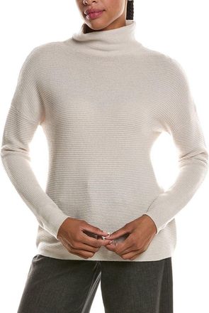 Fort&eacute; Cashmere Textured Slouchy Funnel Neck 100% Cashmere Sweater