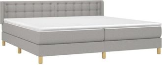 vidaXL Vidaxl - Cama Box Spring Con Colch&oacute;n Tela Gris Claro 160x200 Cm