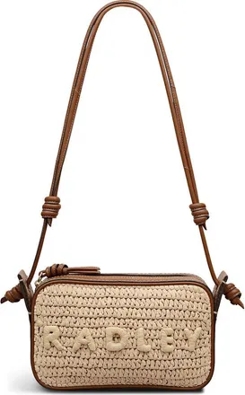 Radley London The Camden - Raffia Small Ziptop Shoulder Bag in Natural at Nordstrom