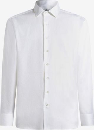 Etro Baumwolljacquard-Hemd mit Paisley Foliage Motiv Roma