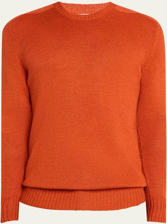 Anderson & Sheppard Mens Wool and Silk Knit Crewneck Sweater