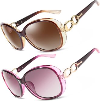 CGID Sunglasses Womens Polarised Retro Designer Ladies Sun Glasses Big Frame Oversized Shades UV400 Protection