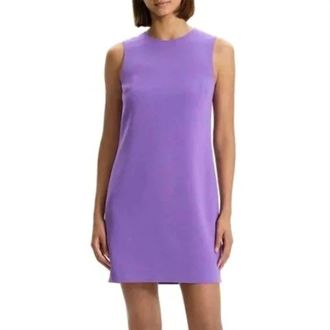 Theory Admiral Crepe Shift Dress In Bright Peony
