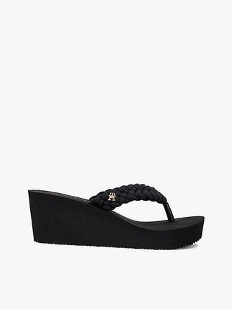Tommy Hilfiger Braided Strap Wedge Flip-Flops