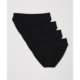 Pact Everyday Classic Fit Bikini 5-Pack Made With Organic Cotton in Black at Nordstrom, Size Xx-Large