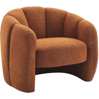 Vente-Unique Vente-unique - Poltrona conchiglie in Tessuto ciniglia Terracotta - delipo