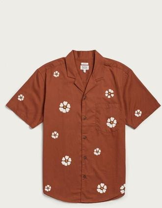 Bridge & Burn Collins Slim Shirt in Redstone Bloom at Nordstrom, Size Xx-Large