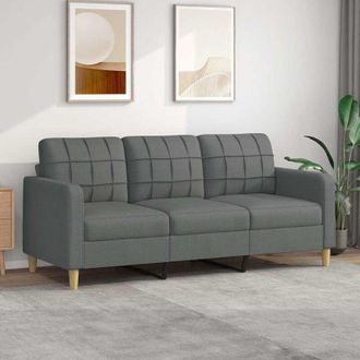 vidaXL Divano a 3 Posti Grigio Chiaro 180 cm in Tessuto - Vidaxl