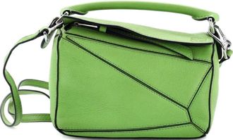 Loewe Puzzle Bag Leather Mini crossbody bag - Verde