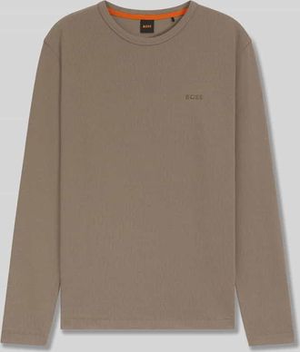 Boss Orange by Hugo Boss BOSS Orange Regular Fit Langarmshirt mit Waffelstruktur Modell TEMPESTO in Oliv, Größe XXL