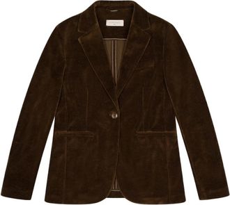 Circolo 1901 Klassieke Fluweel Jas - Dames - Blazers - Bruin - XL - Katoen - Jassen