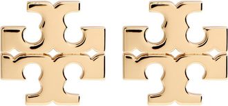 Tory Burch Eleanor 18kt Gold-plated Logo Stud Earrings - One Size