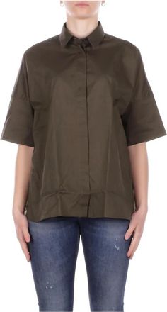 Fay Camicia Sluiting met knopen - Dames - Overhemden - Groen - M - Katoen - Overhemden