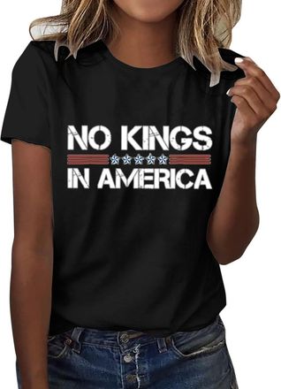 Generic No Kings in America Shirt, No Kings in America T Shirt, Democracy T-Shirt Unisex 2025 New Ladies Tops