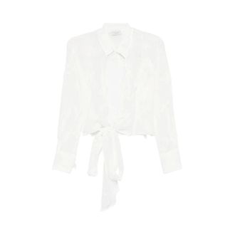 Mazzarelli Shirts, female, White, Size: XS Frida Wrap Top