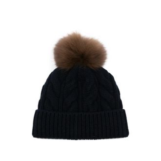Moncler Cable-knit Pompom Beanie Hat