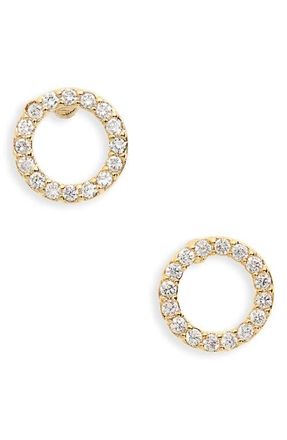 Estella Bartlett Pav&eacute; Crescent Moon Stud Earrings in Gold at Nordstrom