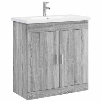 vidaXL Juego De Muebles De Ba&ntilde;o Sonoma Gris 81 X 40 X 84,5 Cm Vidaxl
