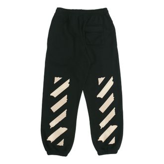 Off-white Black Gold Rubber Strap Stripe Sports Pants Black OMCH022R20E300021048