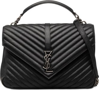 Saint Laurent Pre-owned Saint Laurent Large Chevron Sheepskin Monogram College Bag Ladies E2D5IAEQ8I3L7TAC