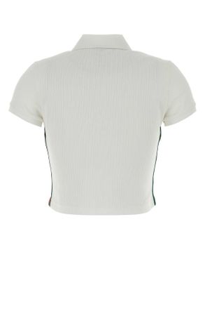Gucci Womens White Jersey Polo Shirt Exterior: Polyester Cotton T-shirts And Polos