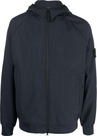 Stone Island Light Soft Shell-R Hooded Jacket Navy 781540927-V0020