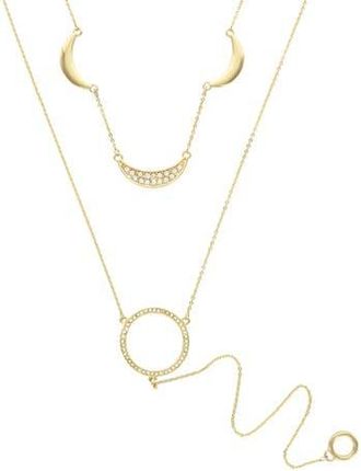 Olivia Welles Meira Crystal Layered Necklace in Gold at Nordstrom Rack