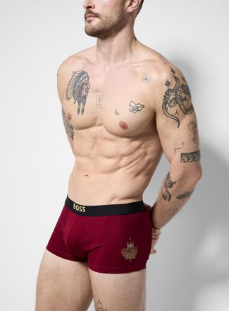BOSS Mens 2 golden logo trunk Cotton