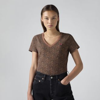 Levi's Perfect V Neck Tee - Womens - XS - Brown