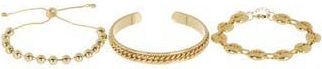 Eye Candy Los Angeles Set of 3 Laurel Bracelets in Gold at Nordstrom Rack