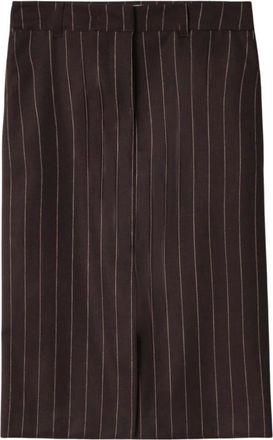 Mar De Margaritas Rokken, Dames, Bruin, M, Leer, Goldie Midi Rok