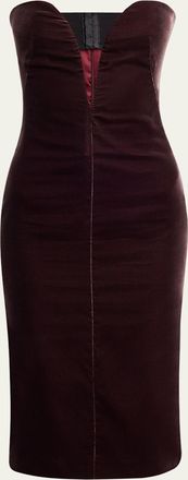 Tom Ford Plunging Strapless Velvet Dress