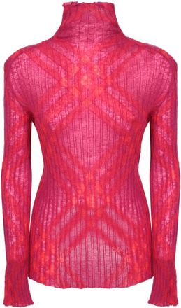 Burberry Mohair Blend Pullover - Dames - Coltruien - Rood - M - Wol - Truien & Vesten