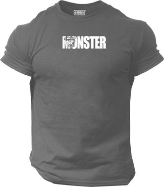 Generic Monster Gorilla T Shirt Gym Clothing Bodybuilding Training Workout Exercise Fitness Boxing MMA Tee Top (UK, Alpha, XXL, Regular, Regular, Charcoal)